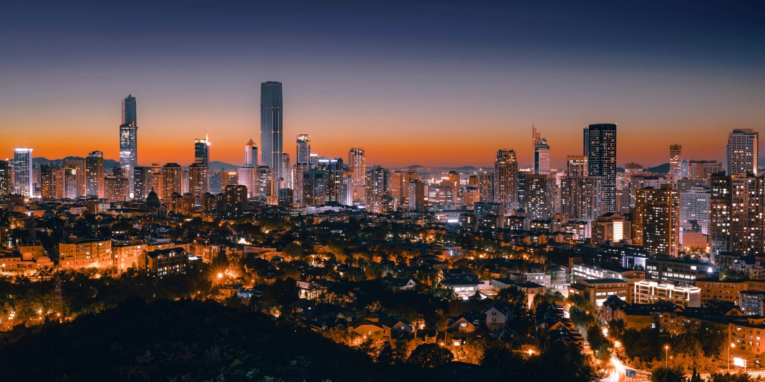 大连晚上开车夜景图片