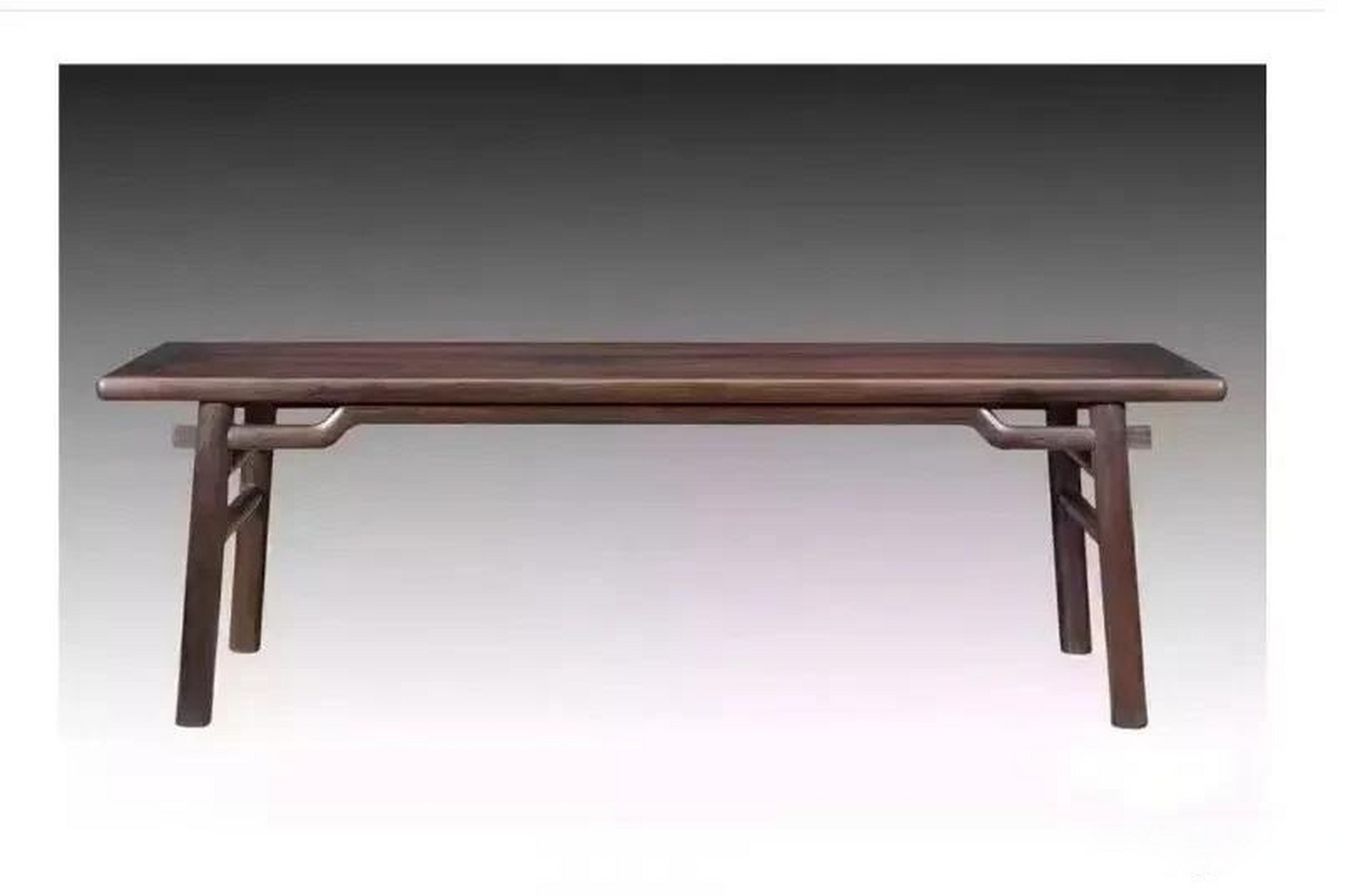 缅花|田家青款明韵罗锅枨画案  独板面芯 面框一木同开水波纹  白胚