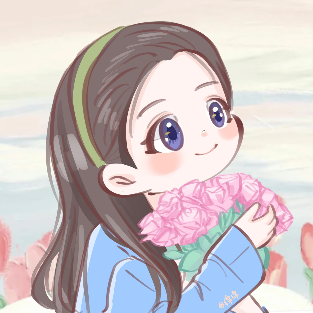 捧花头像|去有风的地方