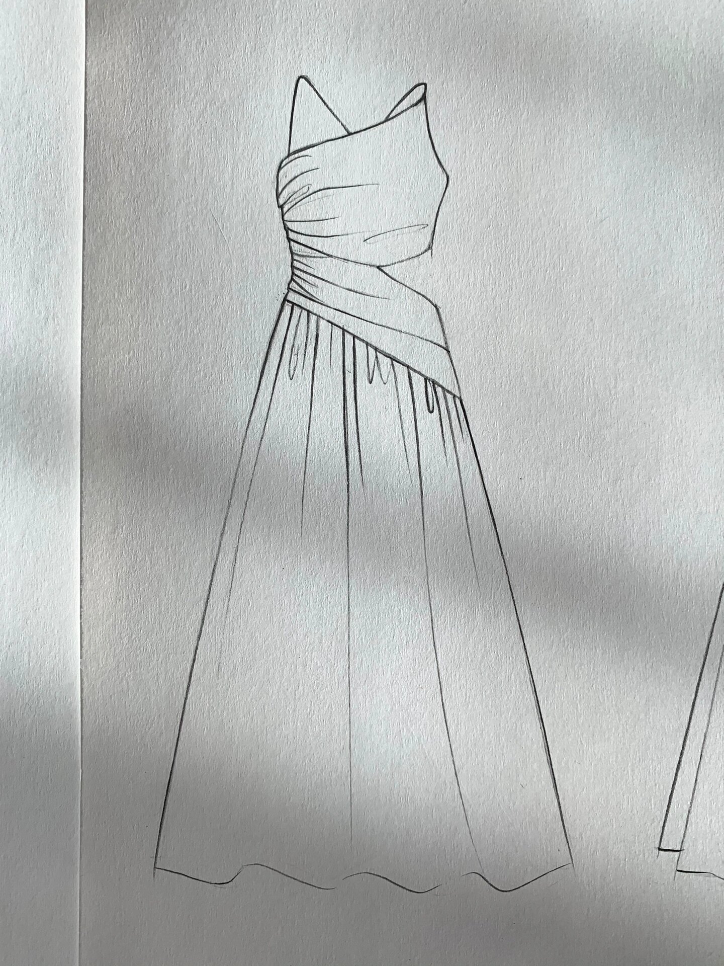 服装设计 | 一组设计感连衣裙手绘款式图7315