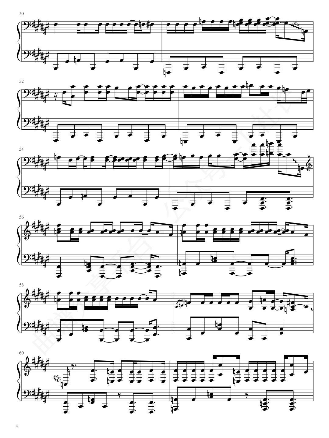 《loser》钢琴谱 触手猴