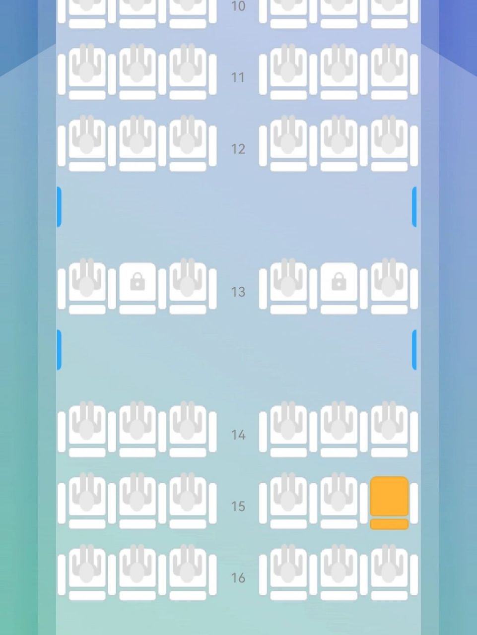 有两个窗户如图2 图3 这个机型有两排安全出口的座位13/14排 山航我的