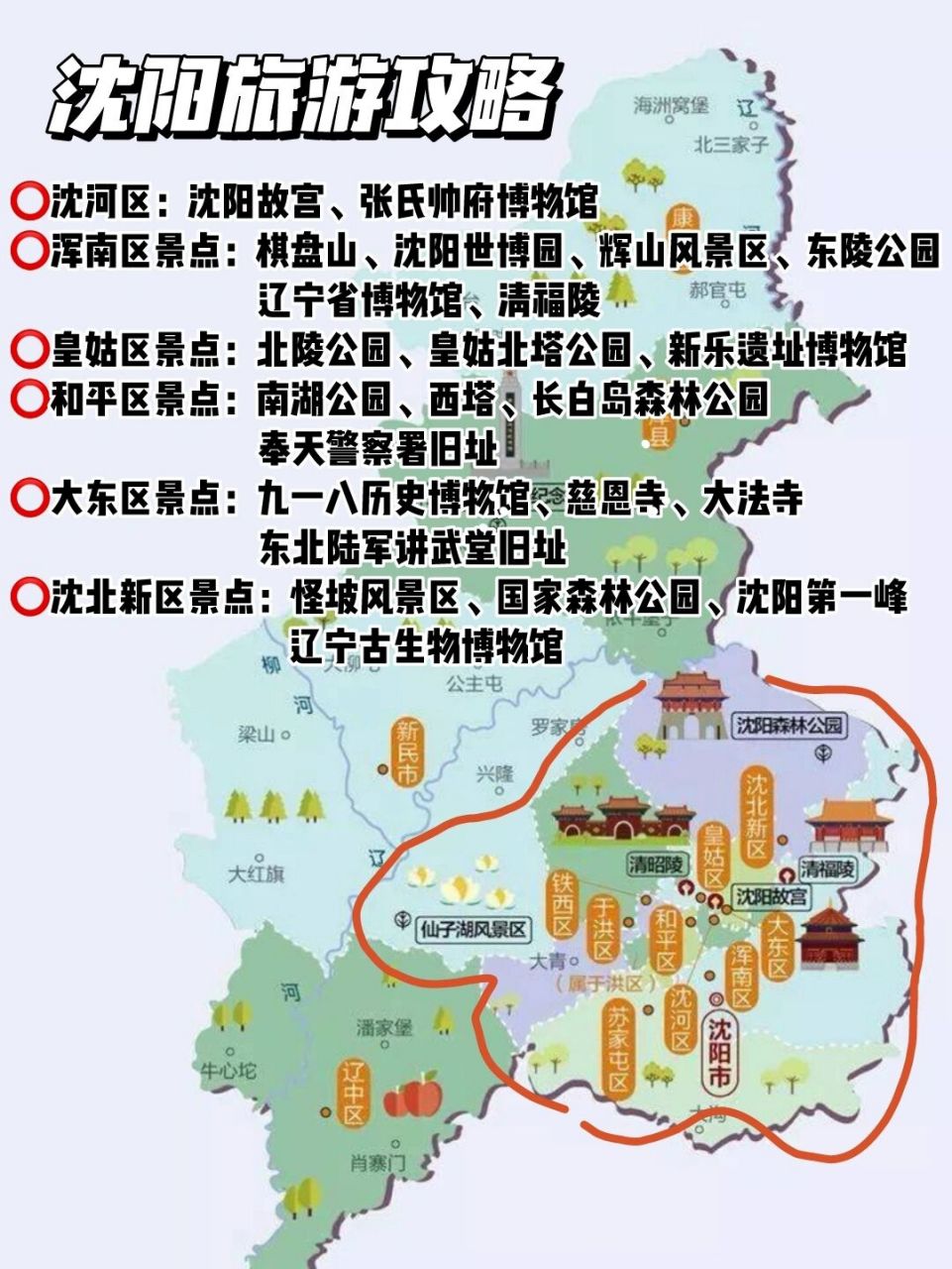 沈阳旅游攻略沈阳旅行景点交通路线五一游玩 73沈阳各区景点整理
