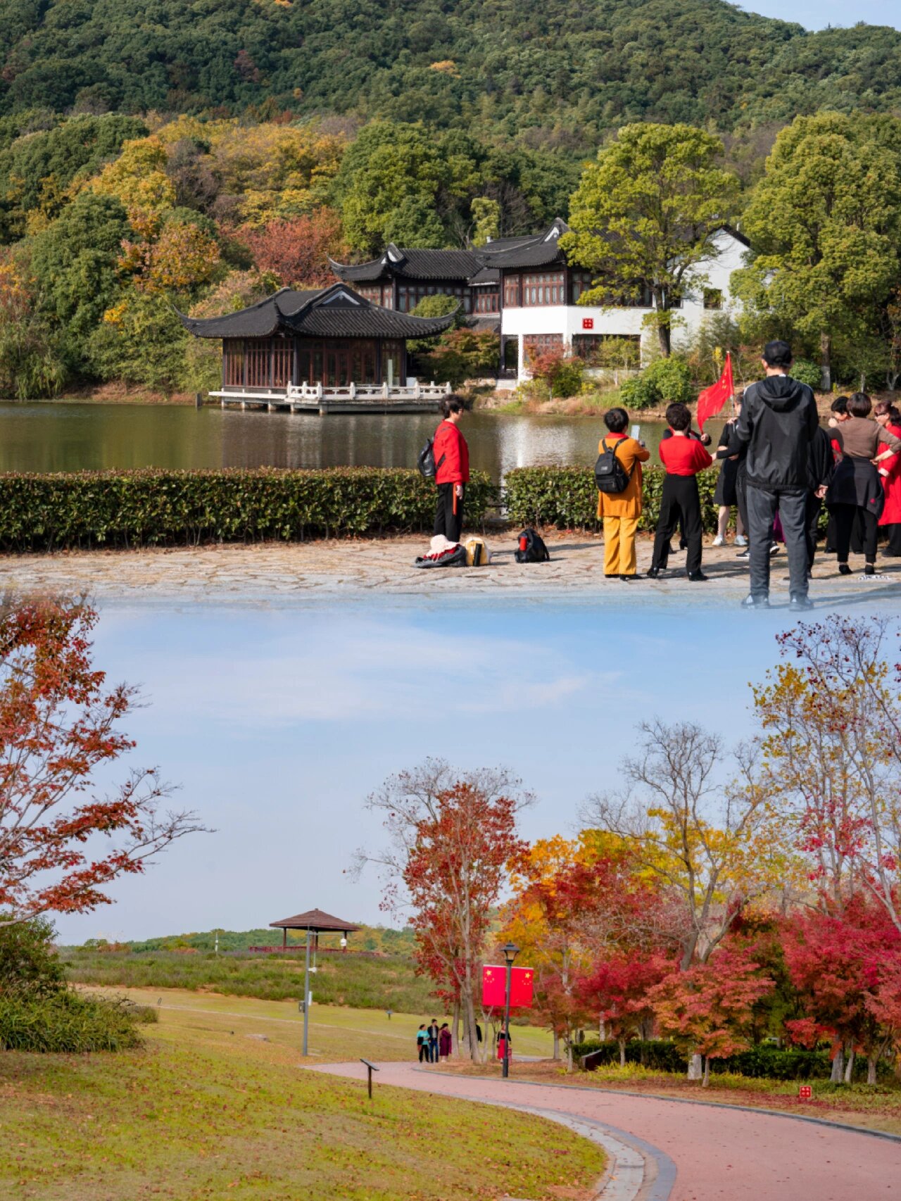名人名士来此山游览过 如西施来香山寺进香时留下的采香径