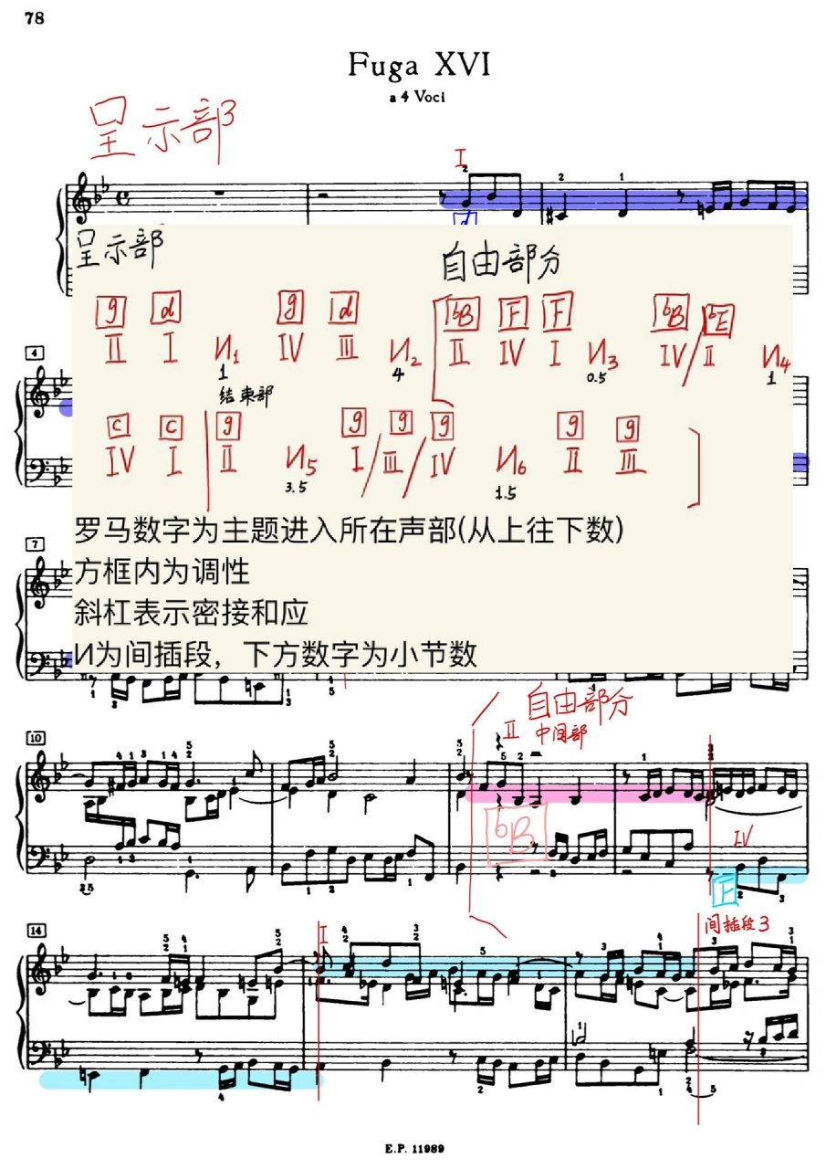 巴赫g小调赋格bwv861结构分析 好好学习