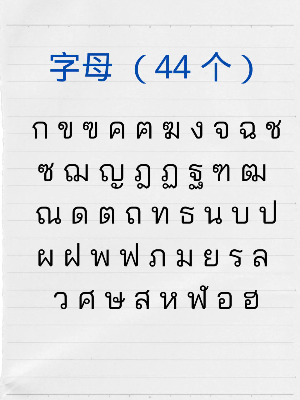 泰文字母   韵母  声调符号 记得好几年前刚开始学泰语的时候也是从