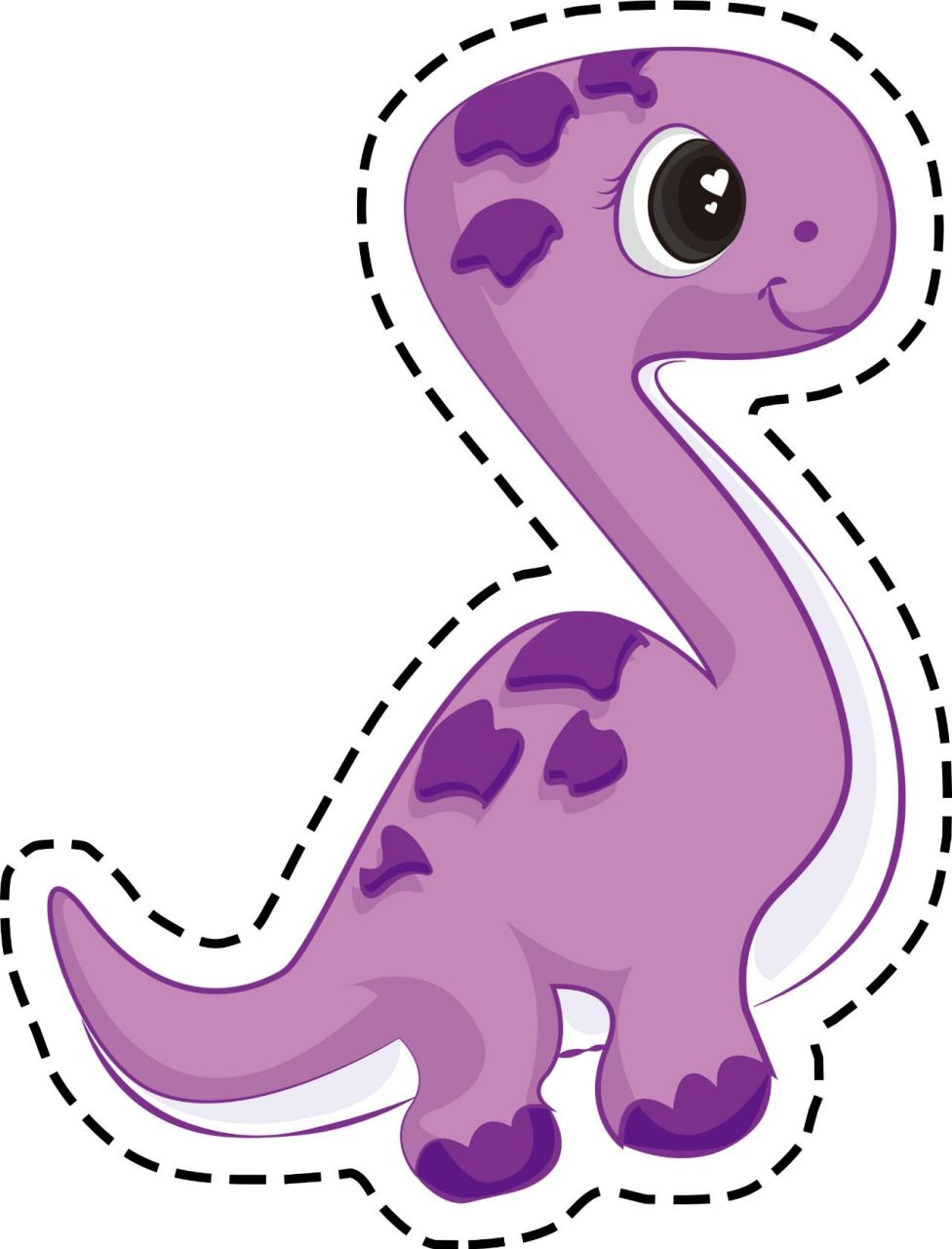 卡通小恐龙剪纸素材