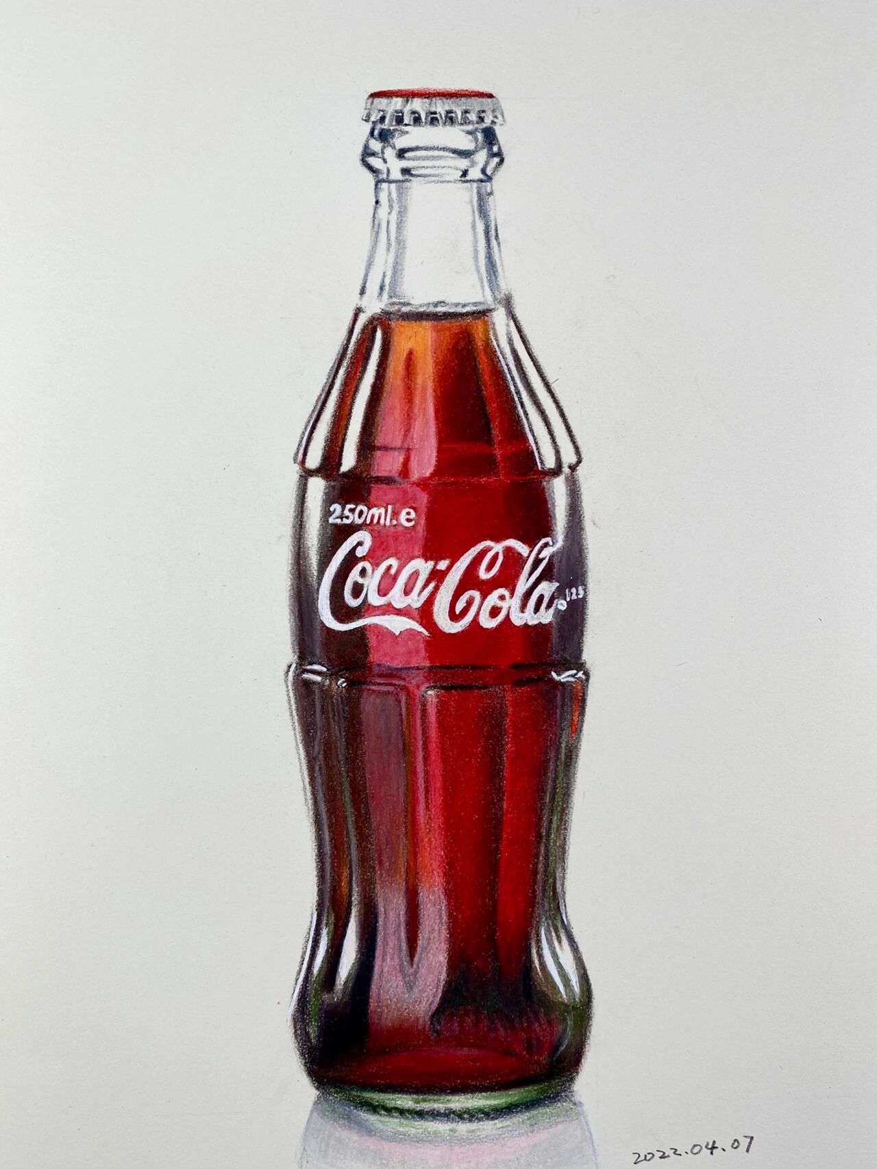 【彩铅画】可口可乐玻璃瓶