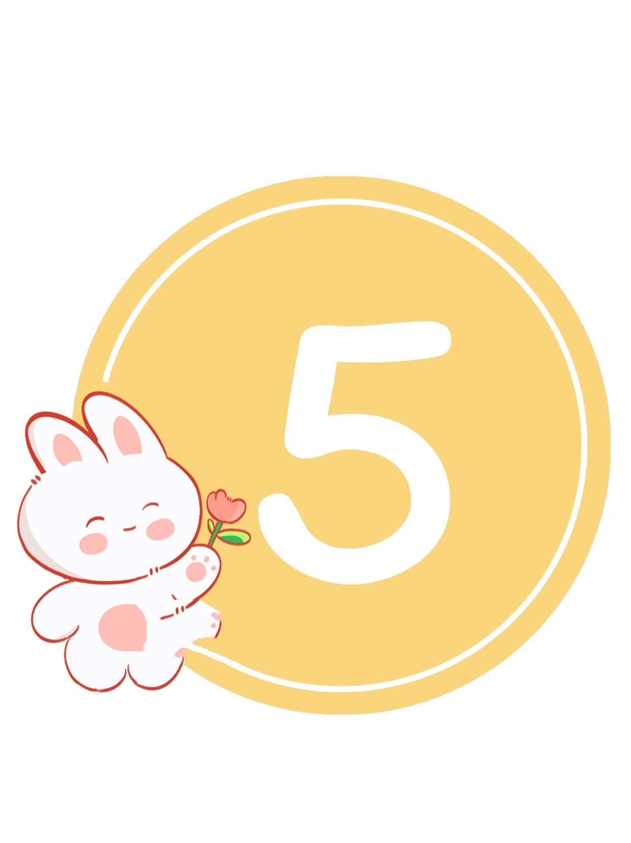 马卡龙卡通数字贴纸1