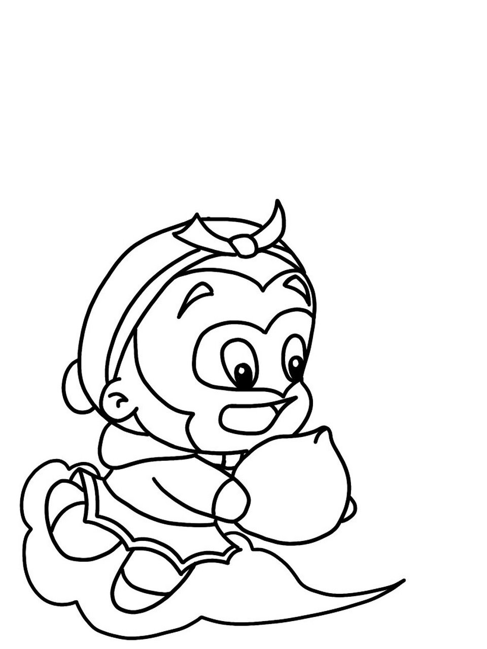 儿童创意画孙悟空摘蟠桃(1)