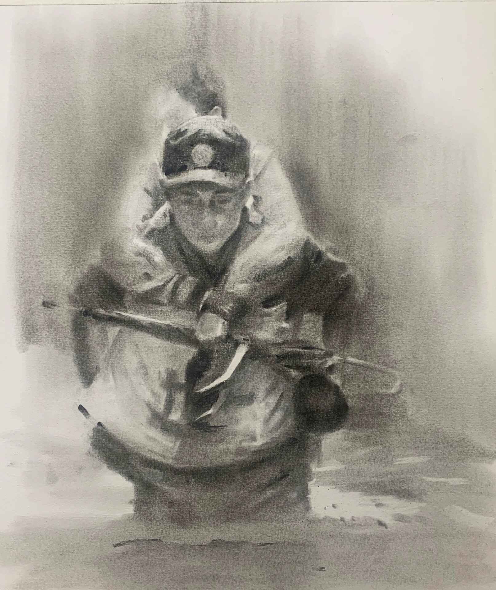 画一幅致敬抗洪的英雄 (附素描步骤详解) 最近又是巨热又是洪灾.