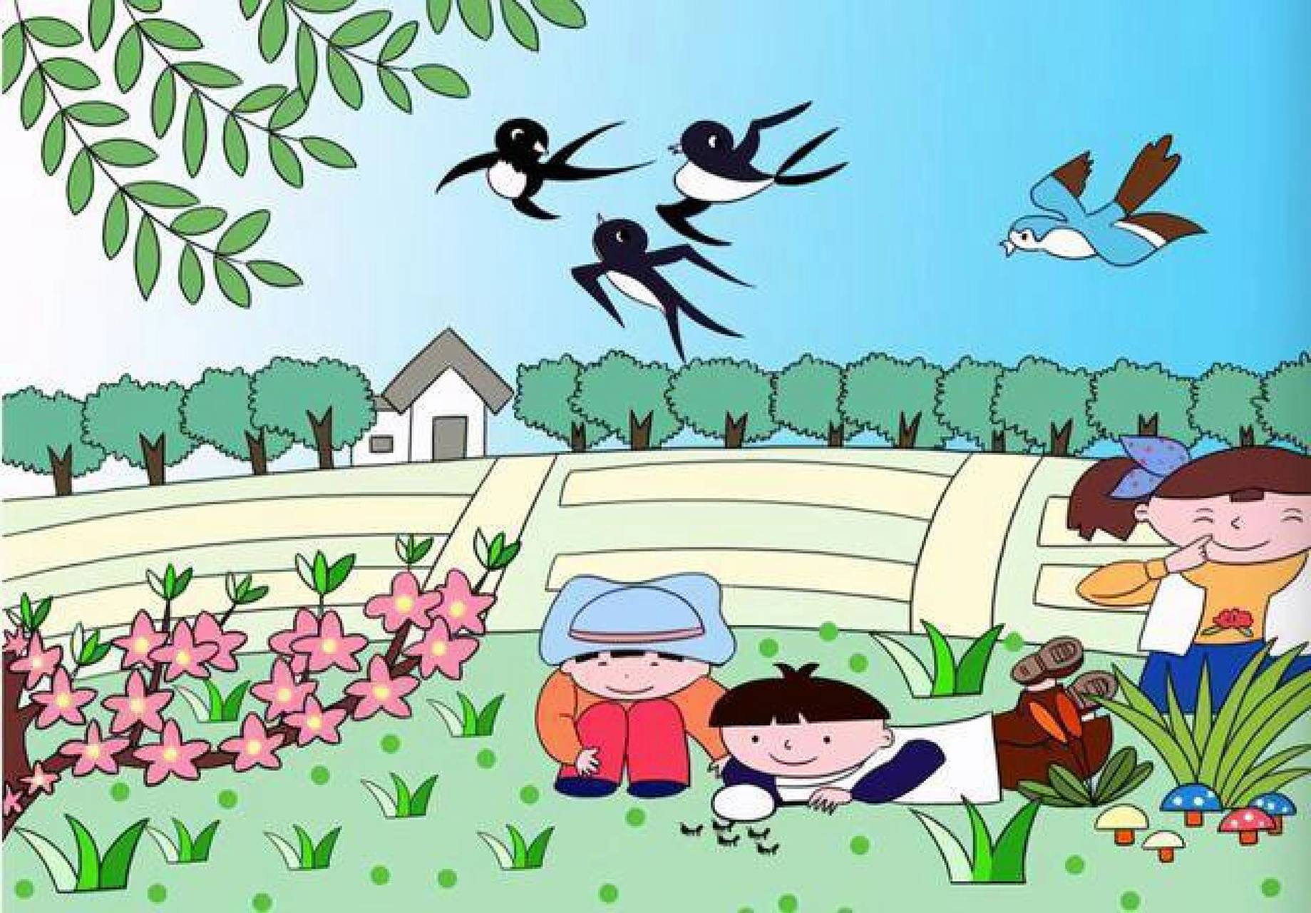 看图写话《春回大地》 春天到了吗?我们来看一看!