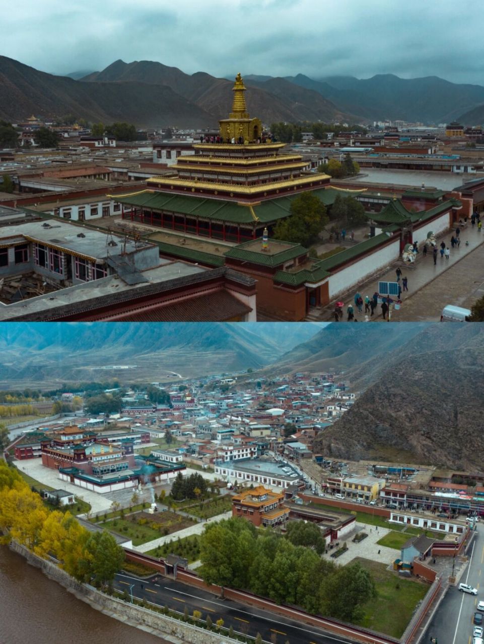 拉卜楞寺 位于甘南藏族自治州夏河县城西0.5公里处.