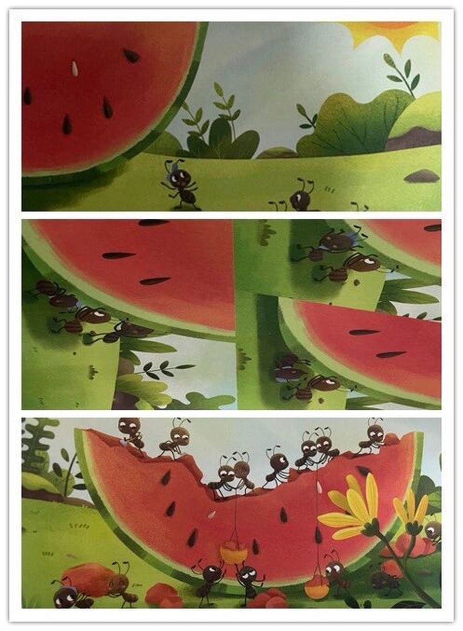 二年级看图蚂蚁搬食物图片