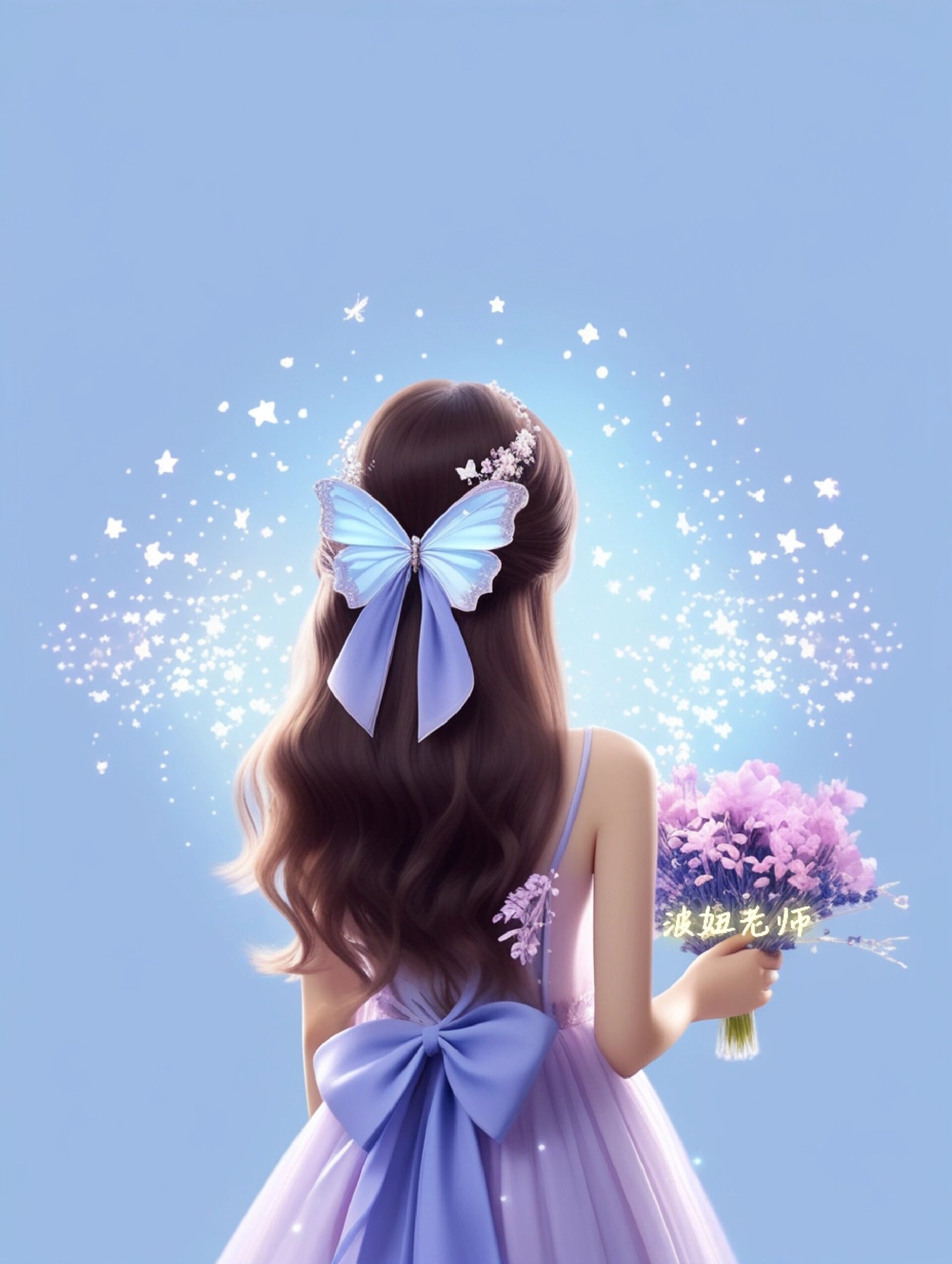 值得长期不换的浪漫紫色背影头像!