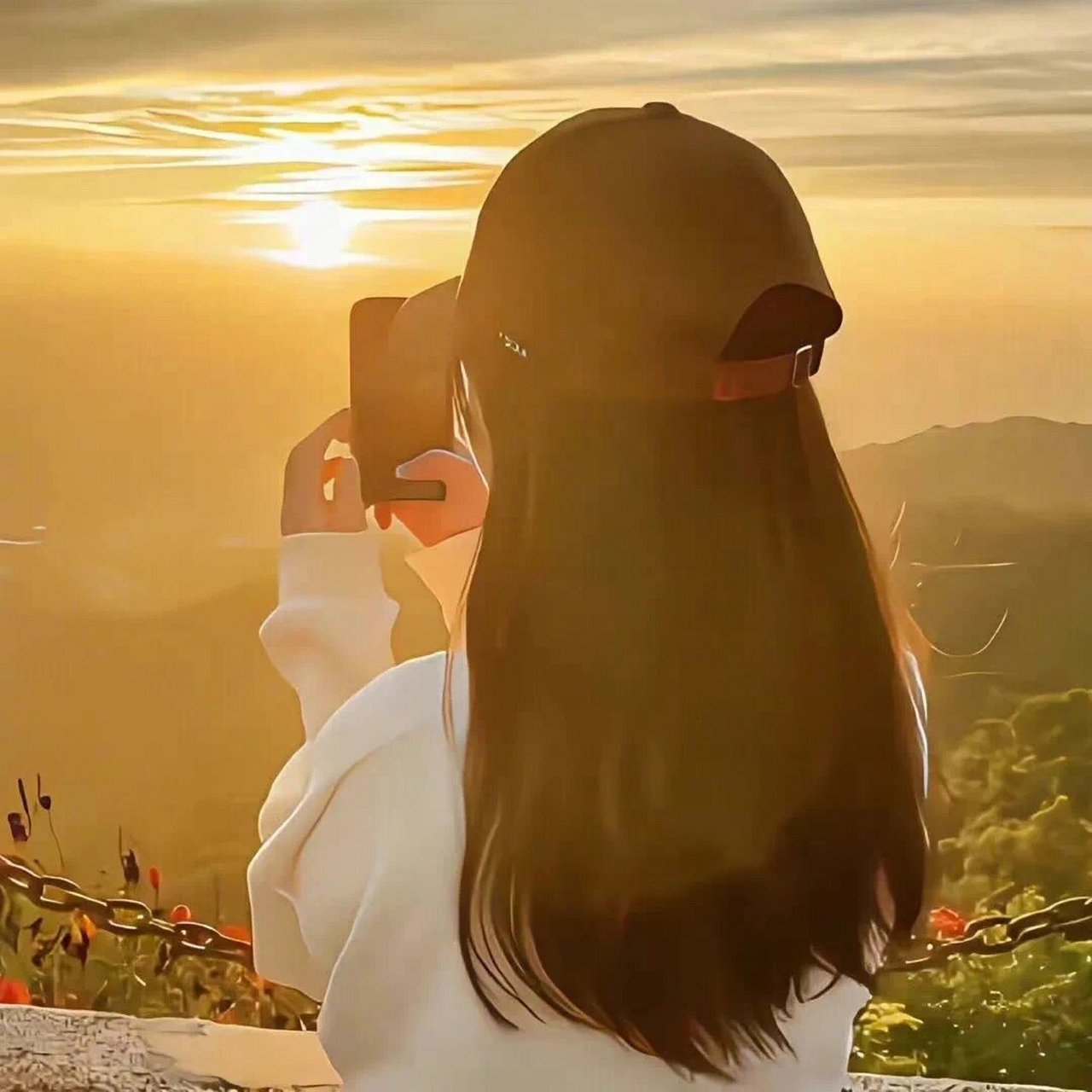 感背影系列头像来啦 9张女生         这次分享的9张～美美哒背影头像