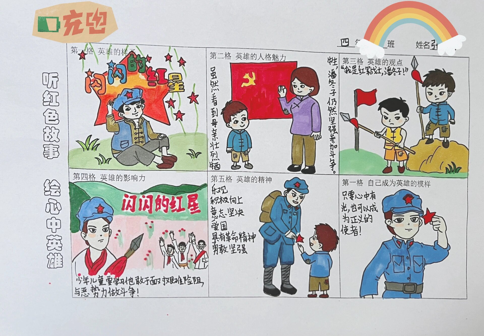 闪闪的红星四格漫画图片