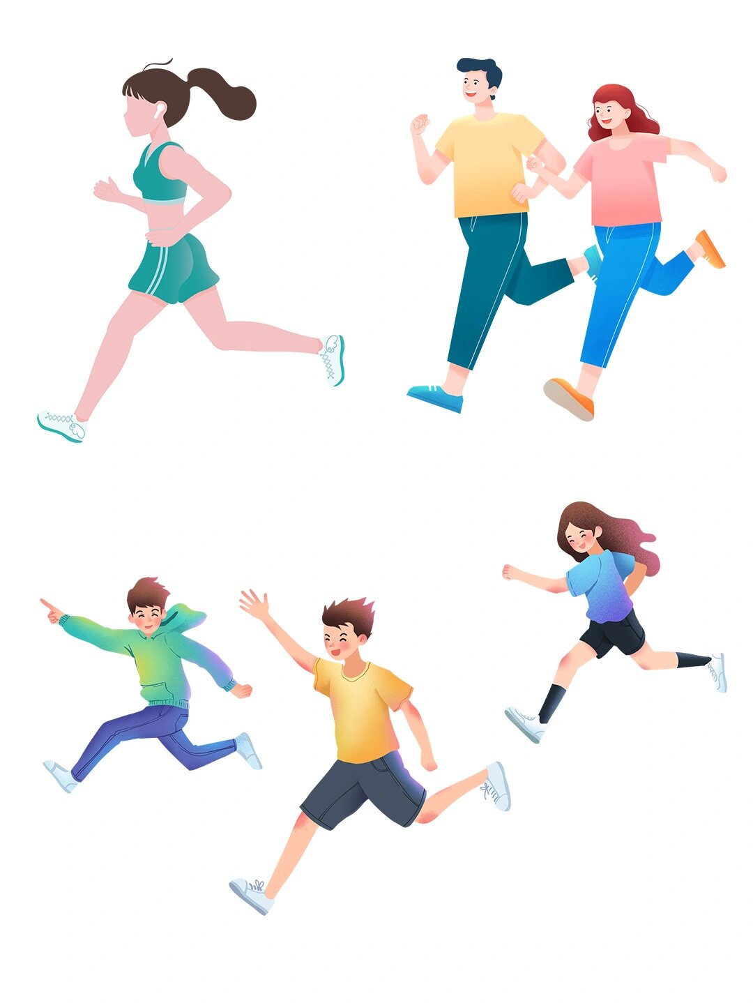 免抠跑步人物|运动素材分享