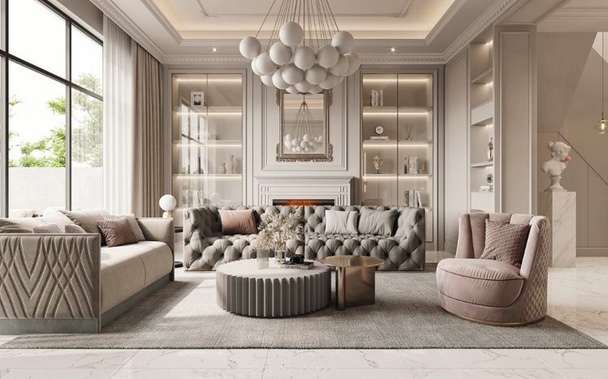 沙发背景墙合集|9图打造轻奢法式大气客厅 正在装修的仙女们0269