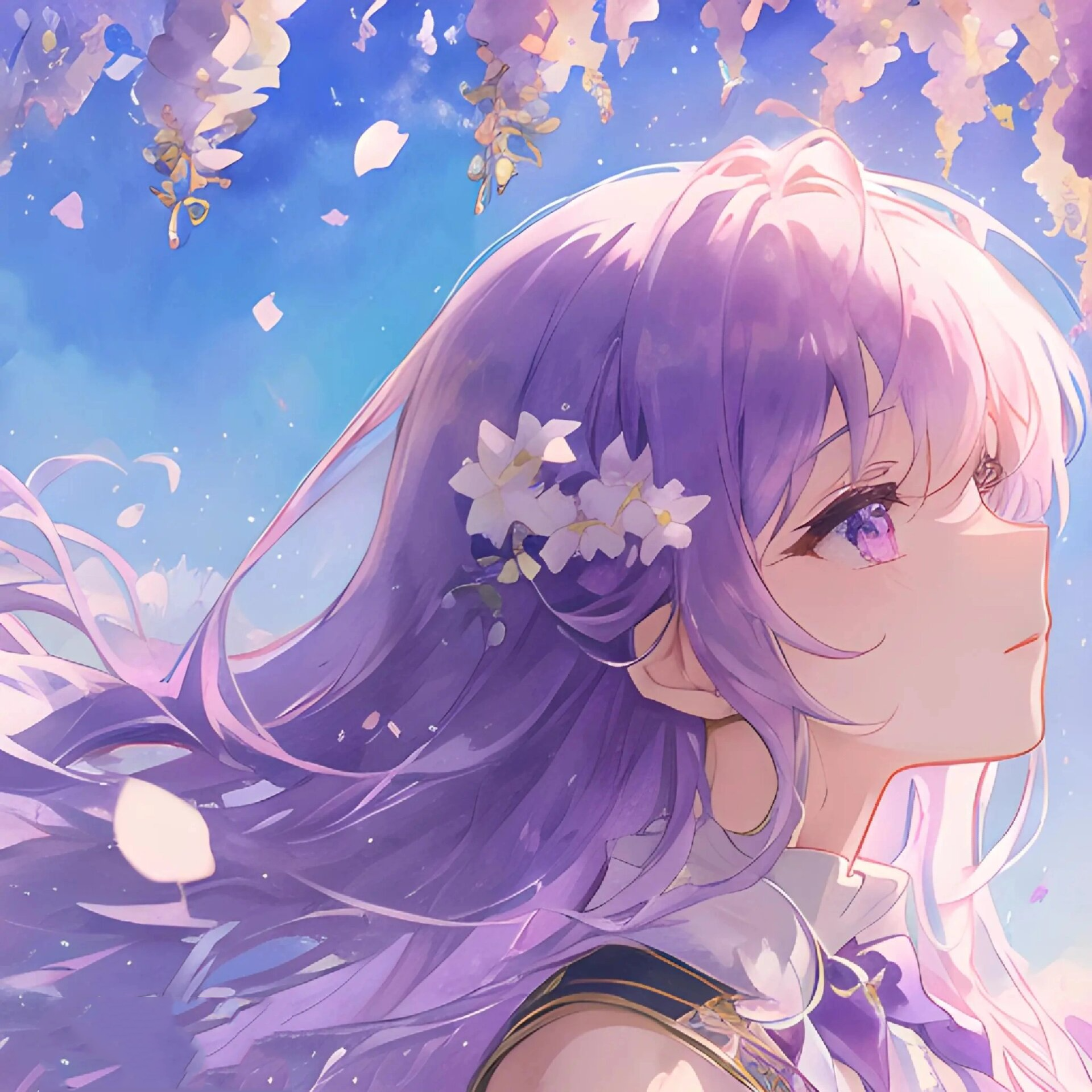 这组唯美的紫色系动漫美女头像是不是你的菜 #新头像的魅力# #好看的