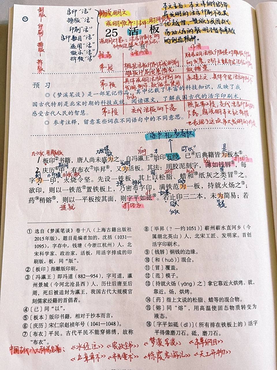 中学语文|七下备课笔记《活板》