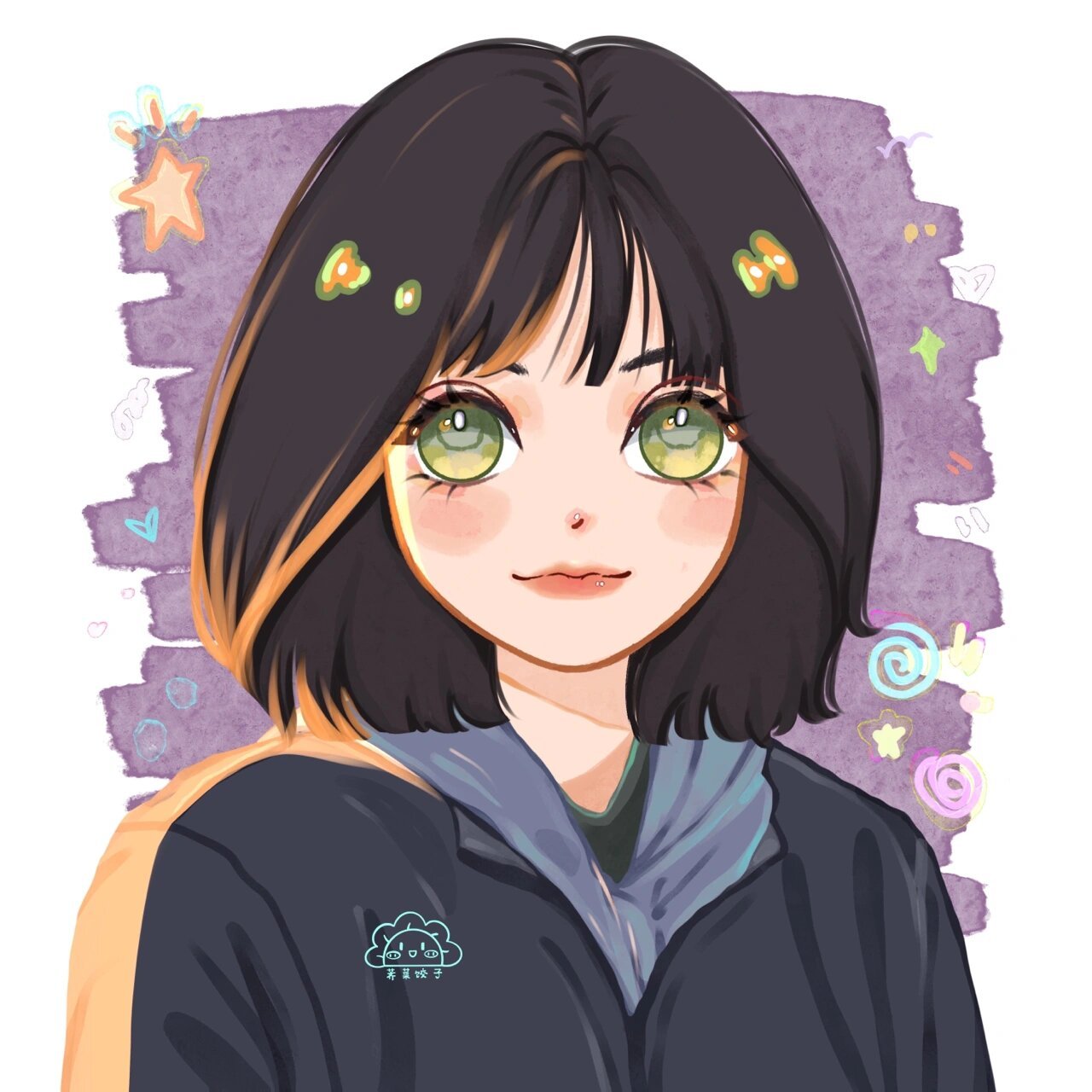 短发少女|卡通头像 客稿可爱妹妹 ———09736800