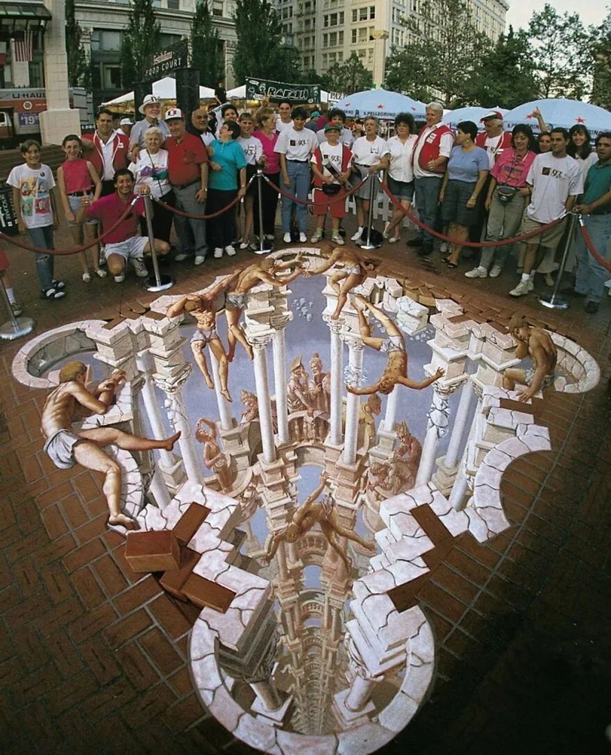 国外大神创作的街头3d艺术作品,好逼真