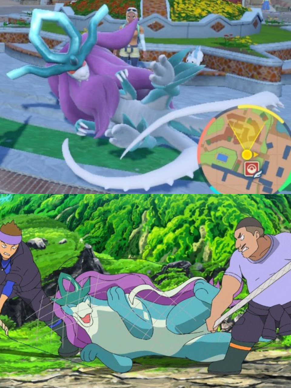 宝可梦朱紫|动画1:1还原生擒波荡水 水君退群时刻 #一起分享宝可梦