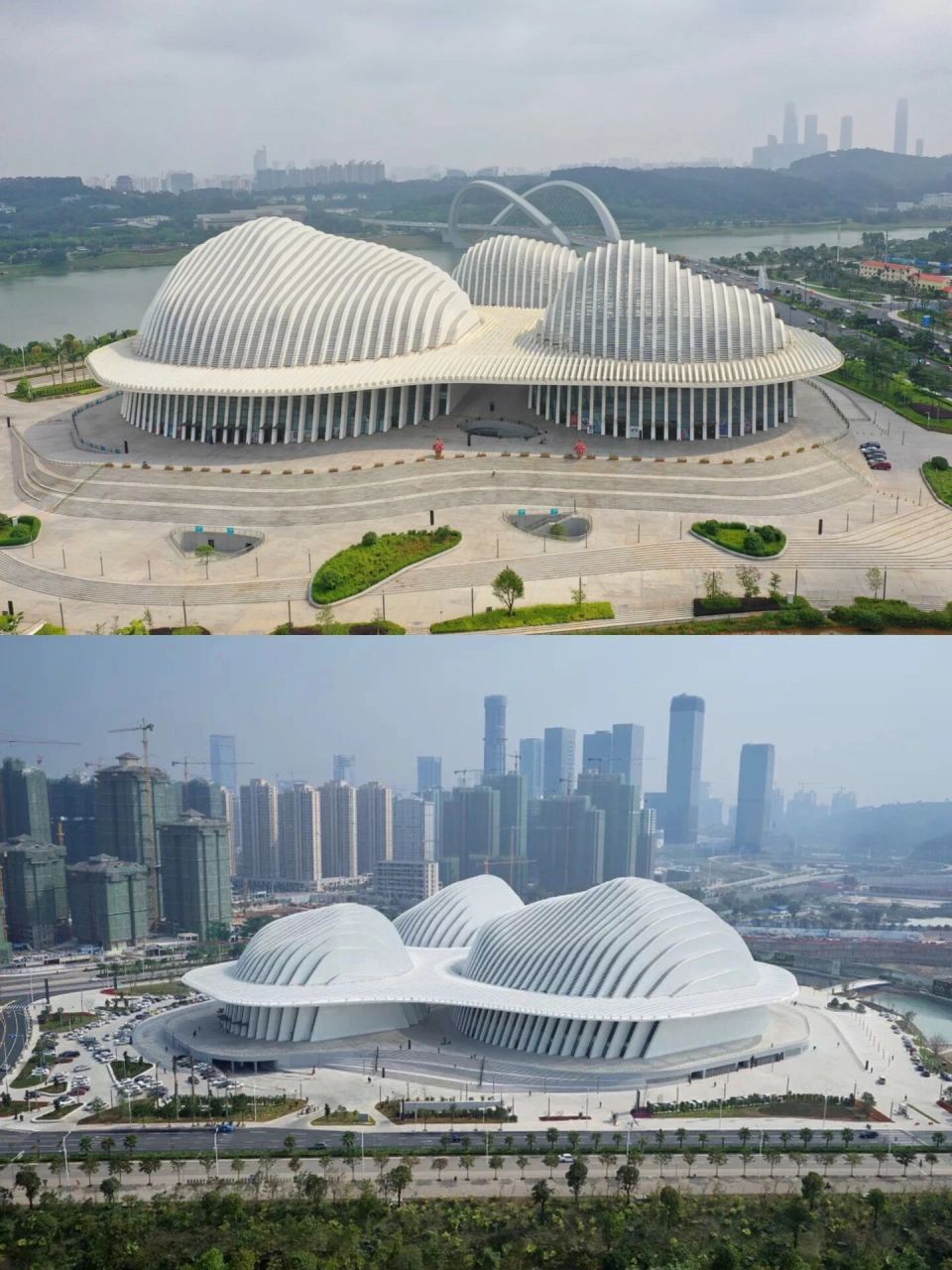 将文化艺术中心与喀斯特地貌相融合的建筑美   广西文化艺术中心是gmp