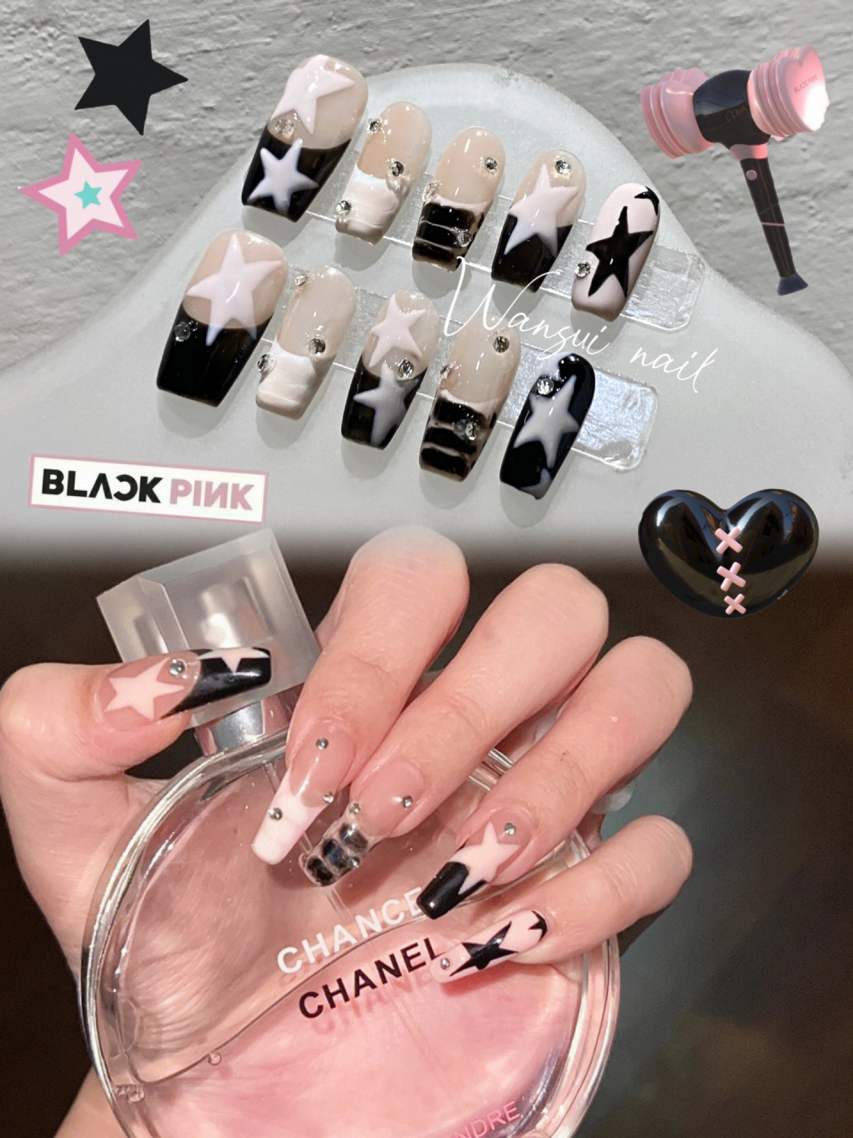 blackpink9494y2k星星美甲70甜酷辣妹穿戴甲 9799好米呀