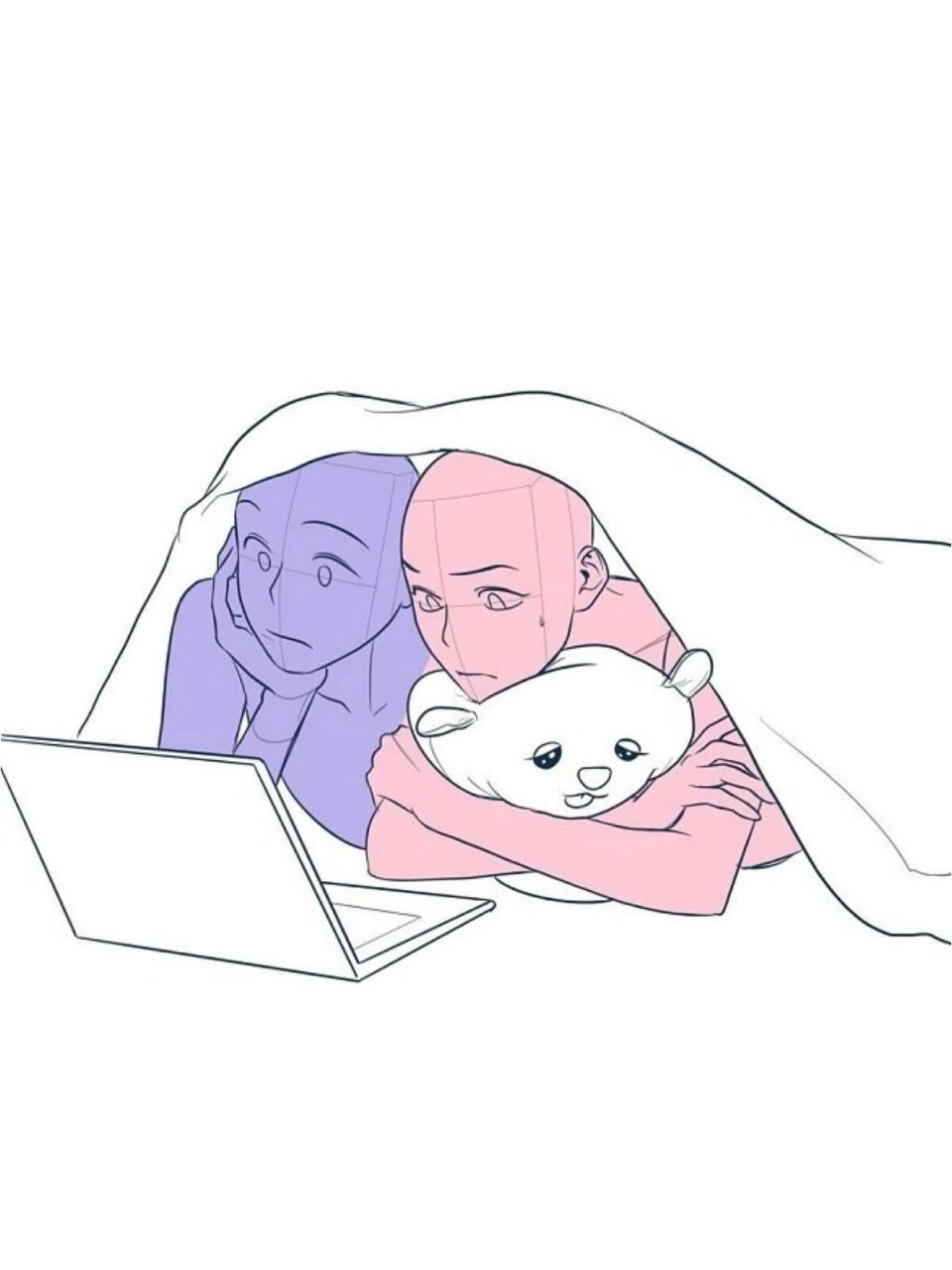 双人c绘画🎨模板❗️ 🎨画画素材模板 需要的宝子们快快🐎