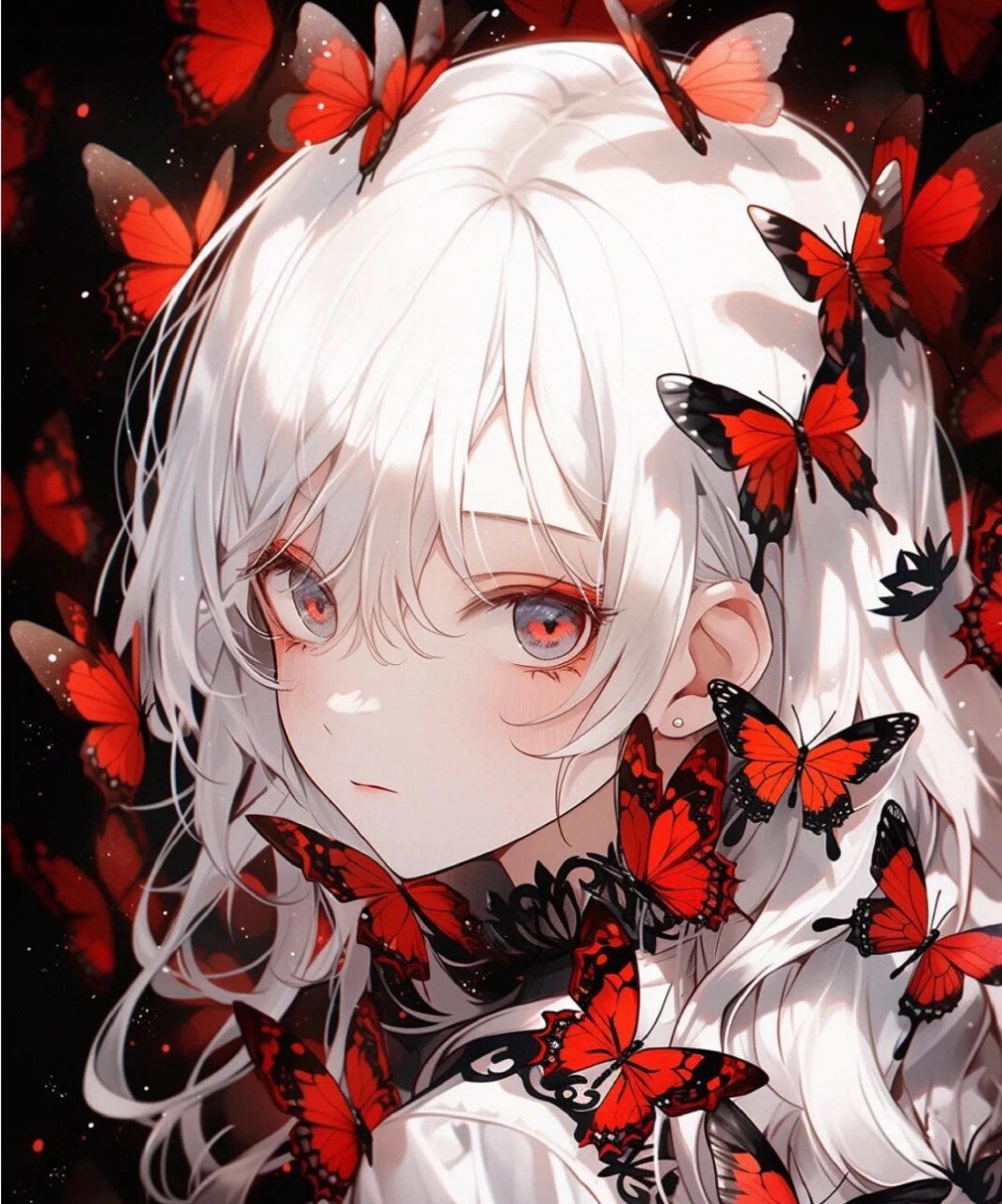 四张忘发的【红瞳白毛女头】 红瞳白毛女头 耶耶耶7099