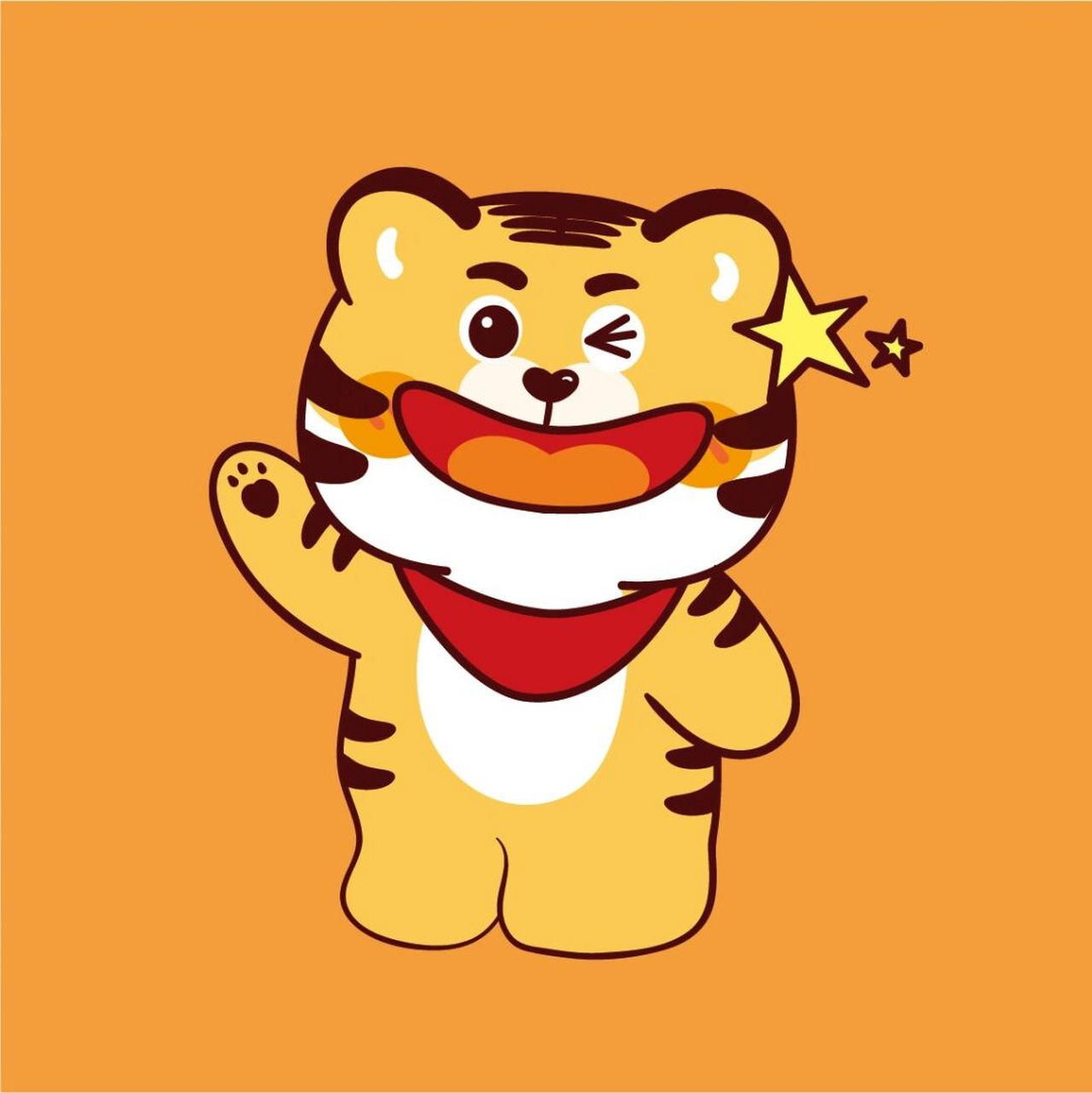 一家五口小老虎卡通可爱三孩 虎小宝——微信表情包可下载 可复制转发