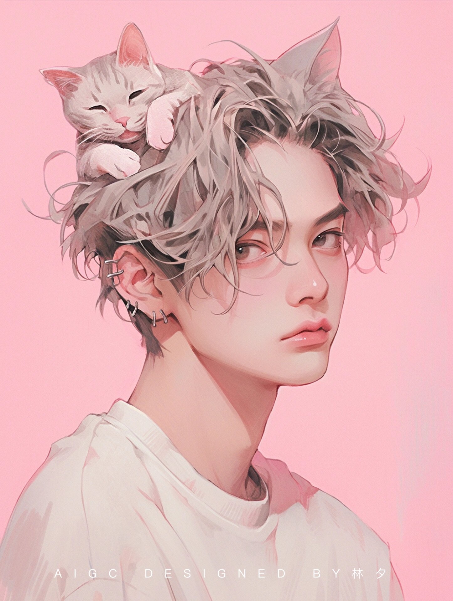 mj头像|猫系男友,超帅的男生头像「粉色版」