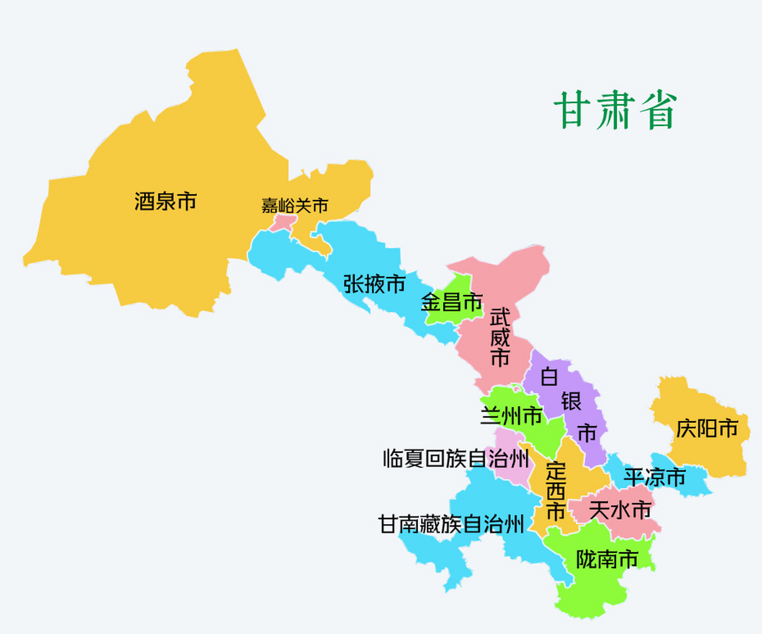 甘肃省地图 放大图片图片