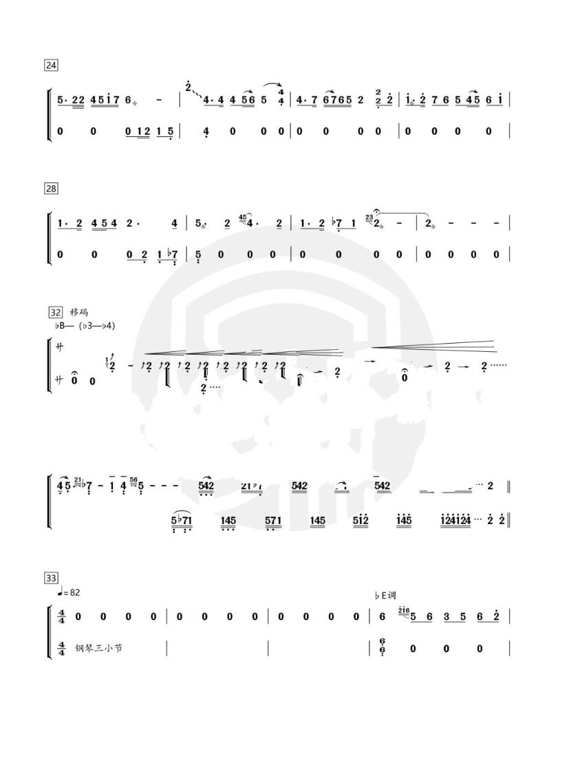 《枫桥夜泊》古筝曲谱