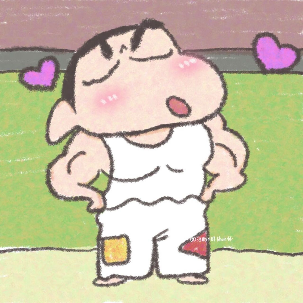 kitty蜡笔小新肌肉情头 [并不简单][并不简单] #头像分享# #头像约稿