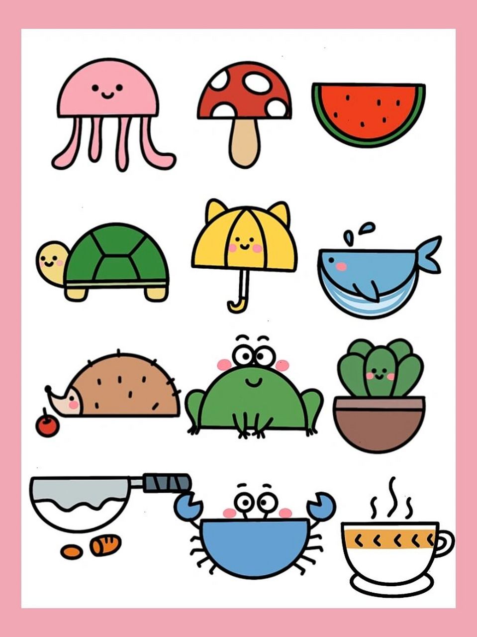 简笔画 半圆形联想 半圆形的图案联想 989898