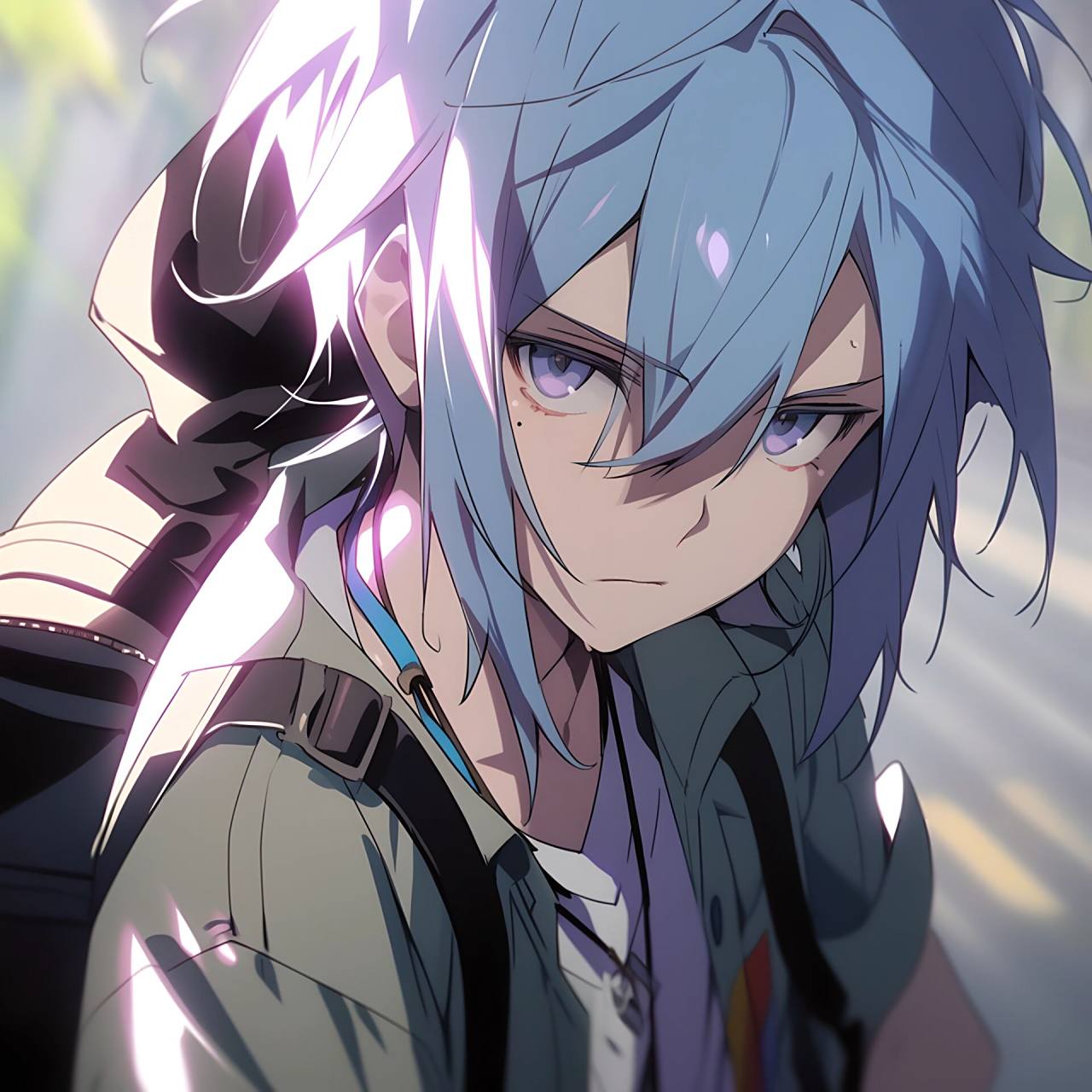 5250蓝发少年动漫头像5250