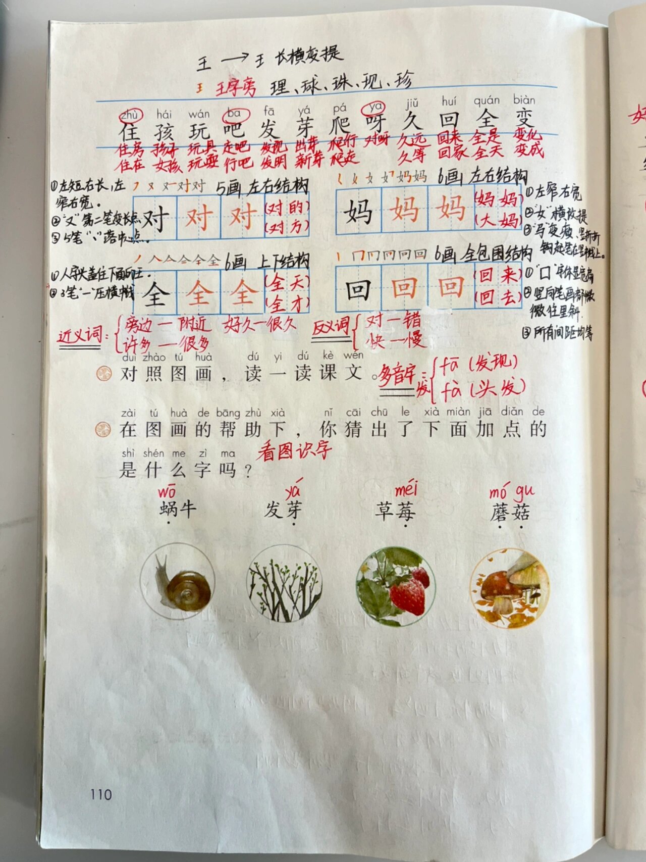 小蜗牛生字图片