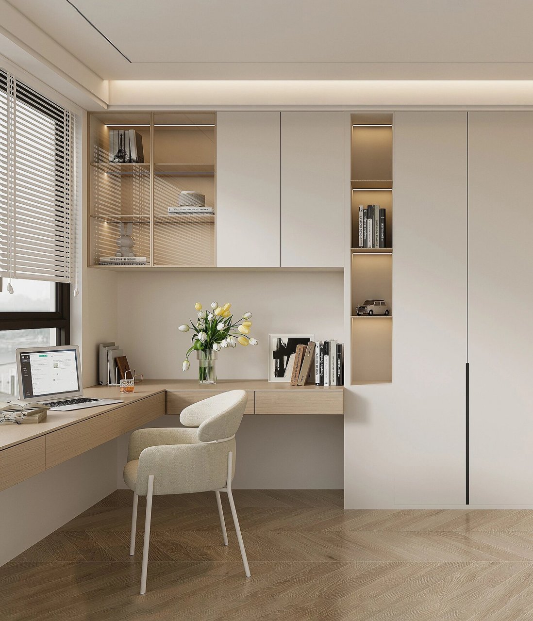 飘窗改一体书桌书柜设计,真的太赞啦!