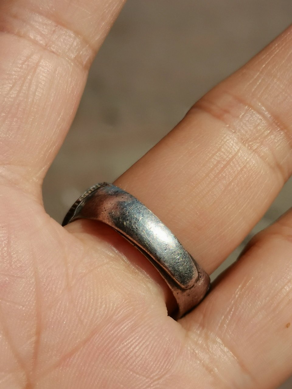 百年 极品阿卡老银戒指 界面高1.6宽1.