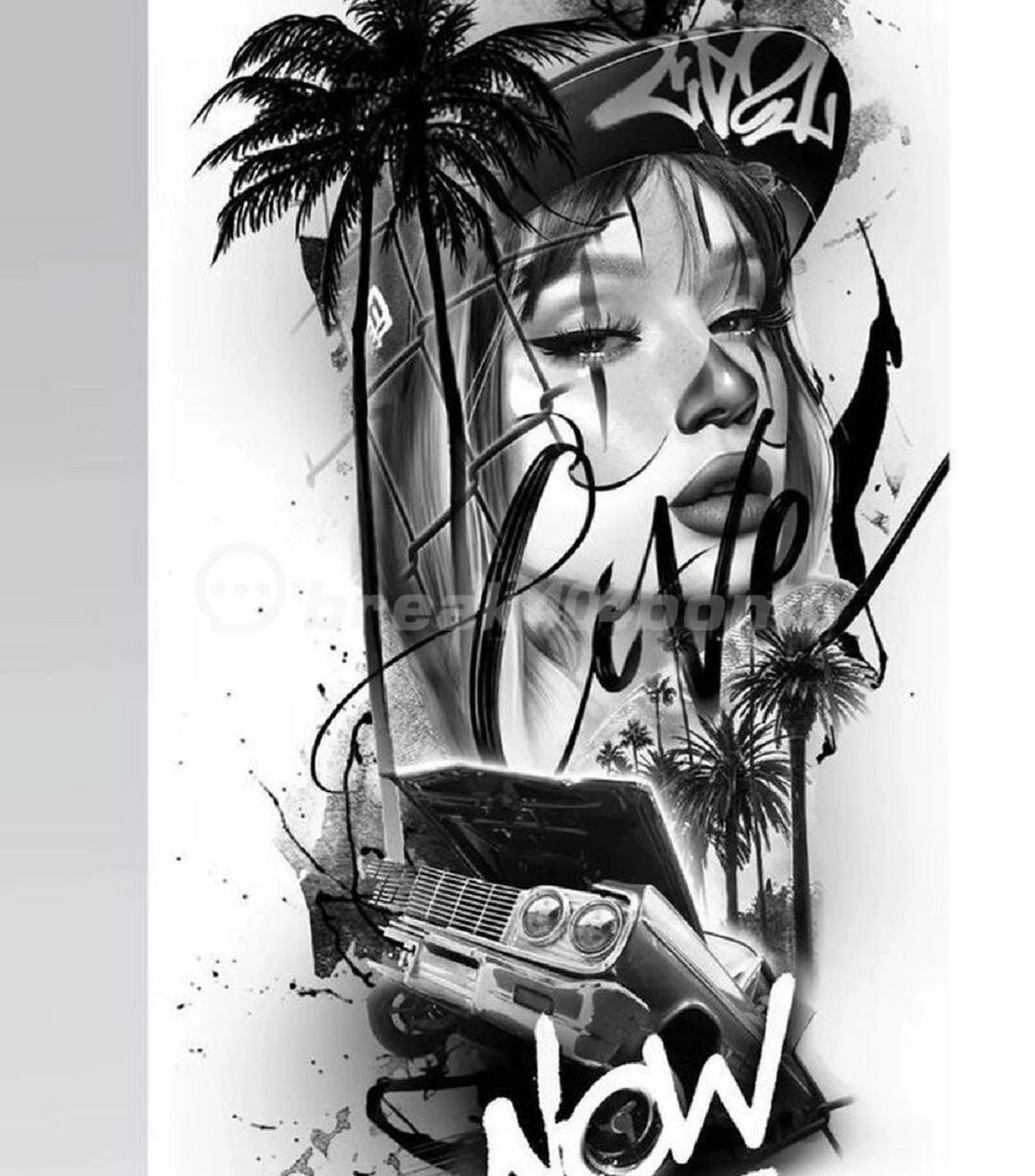 适合欧美写实花臂拼接,大臂花臂纹身手稿 找不到素材的可以关注一下