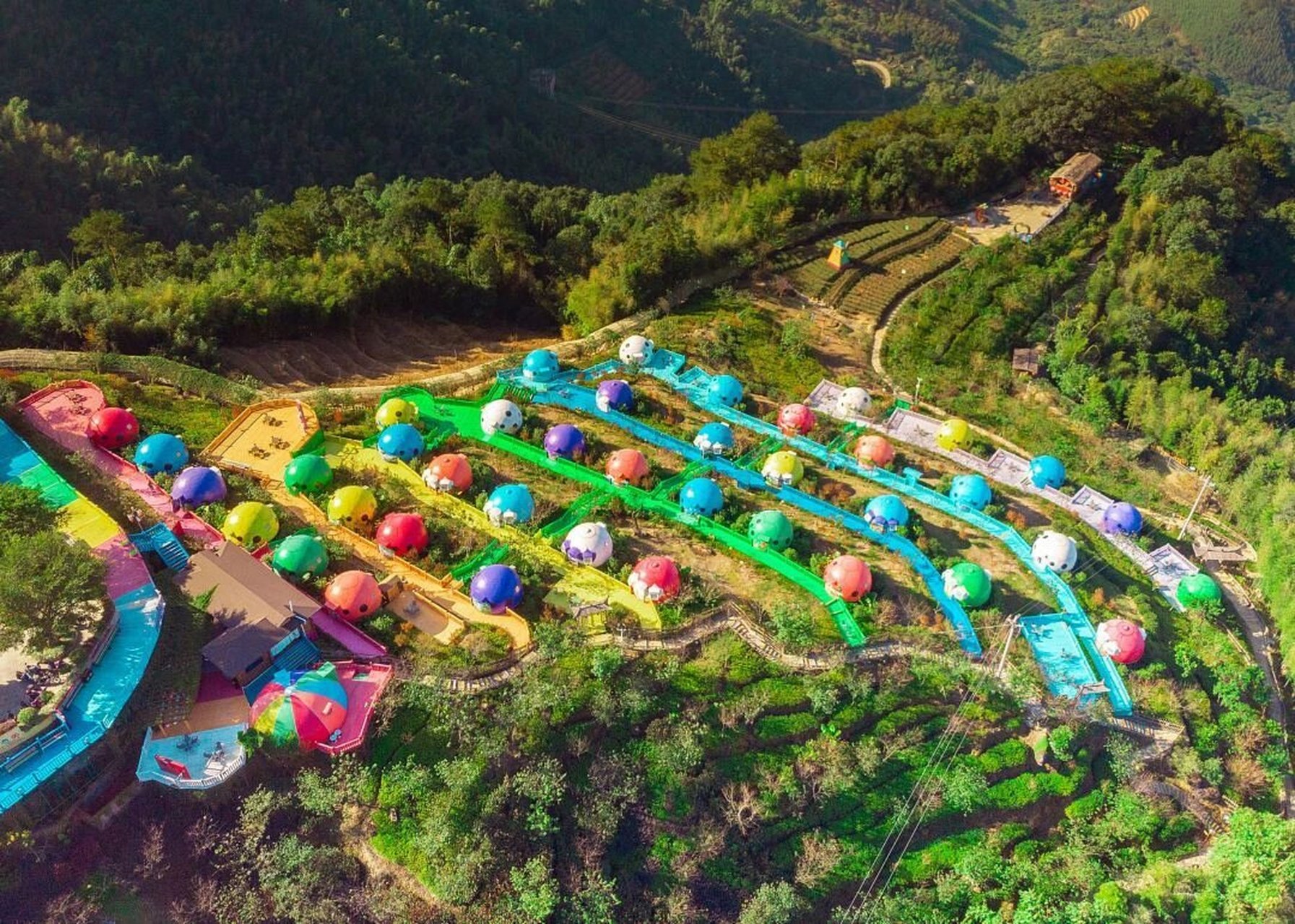 七彩官畲 【扒乐亲子旅游】漳州华安|七彩官畲,398元夜宿特色七星瓢虫