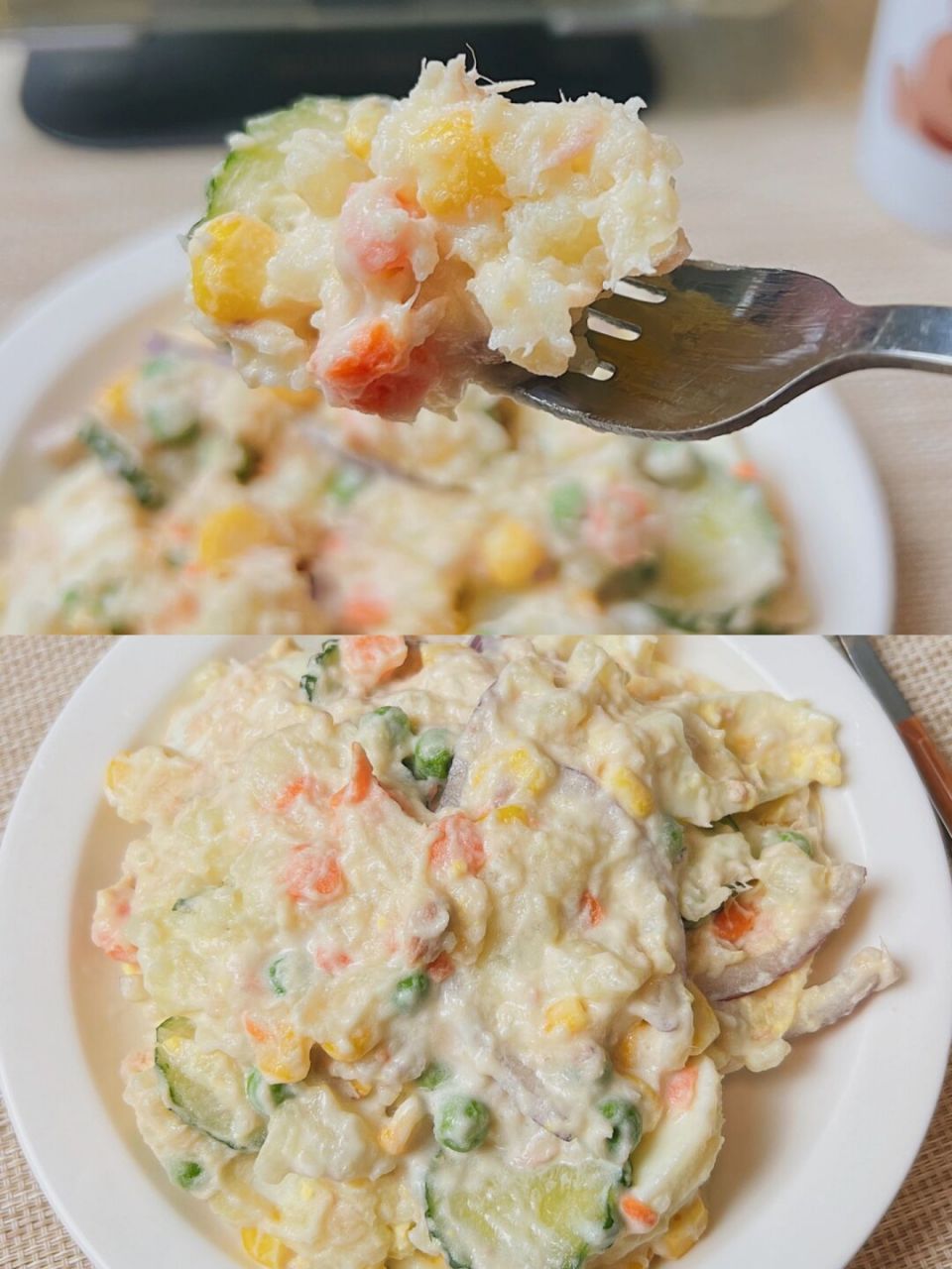 92菜谱:日式金枪鱼土豆沙拉 986993 土豆2个,杂菜200克,鸡蛋