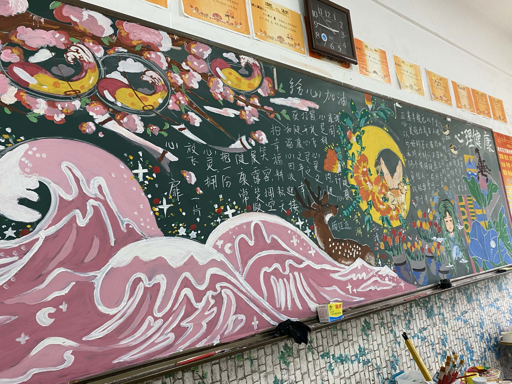 心理94健康黑板报 终于完成了东找西找素材累死了