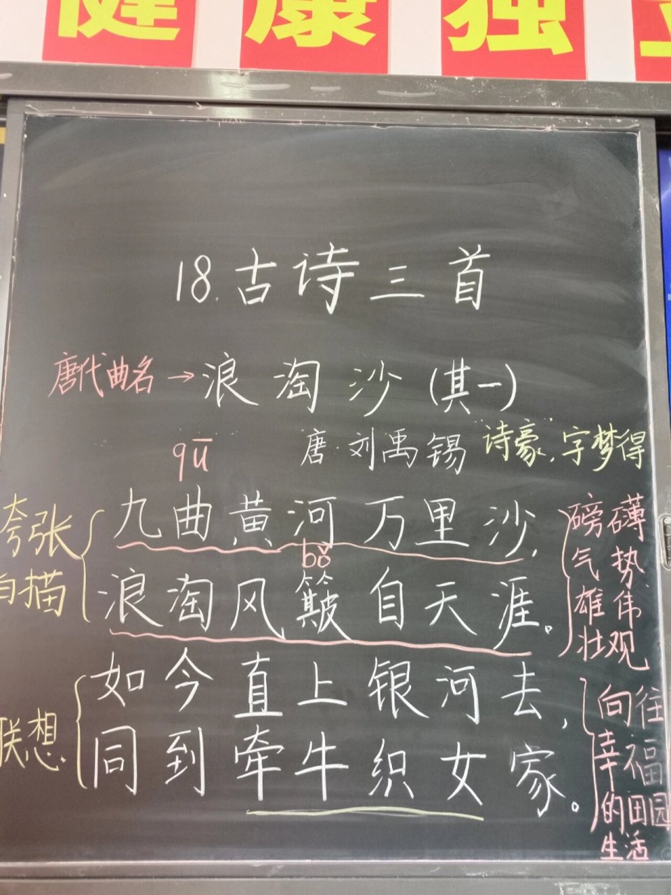 浪淘沙(其一)板书设计图片