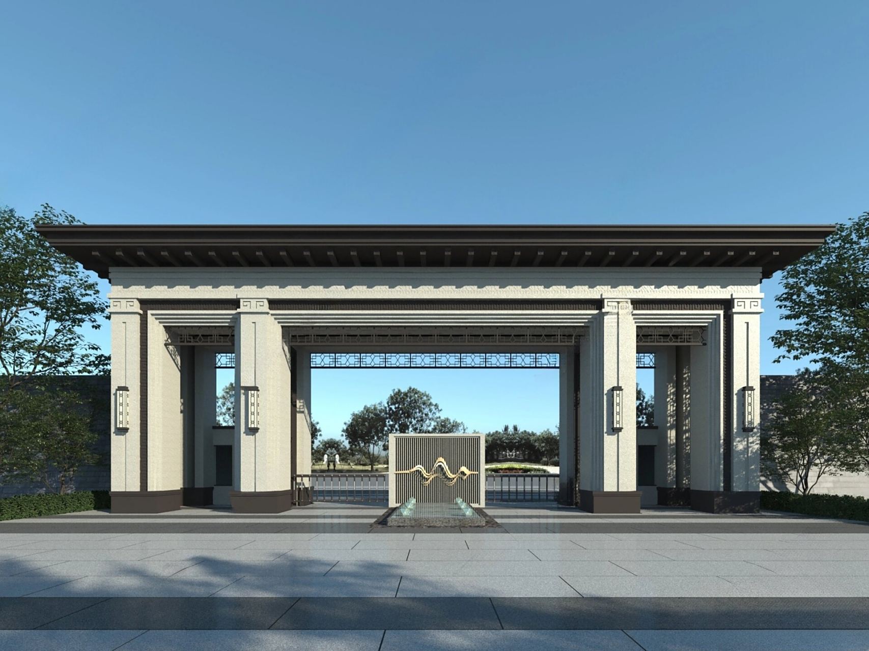 厂区大门效果图设计 工厂大门效果图设计,门卫室大门效果图设计,厂房