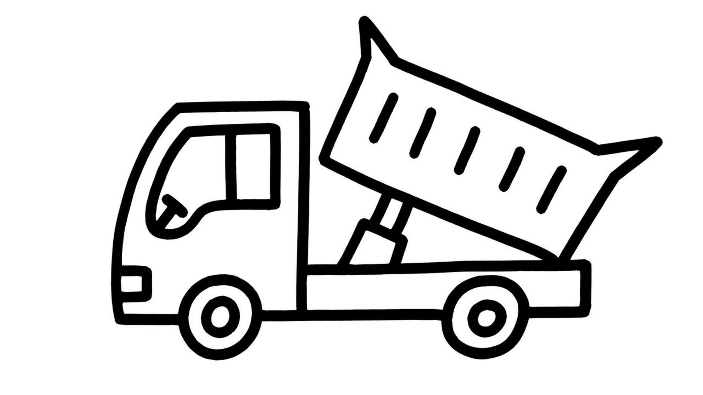 【简笔画素材分享14】5款酷萌工程车 分享5款酷萌工程车高清线稿素材