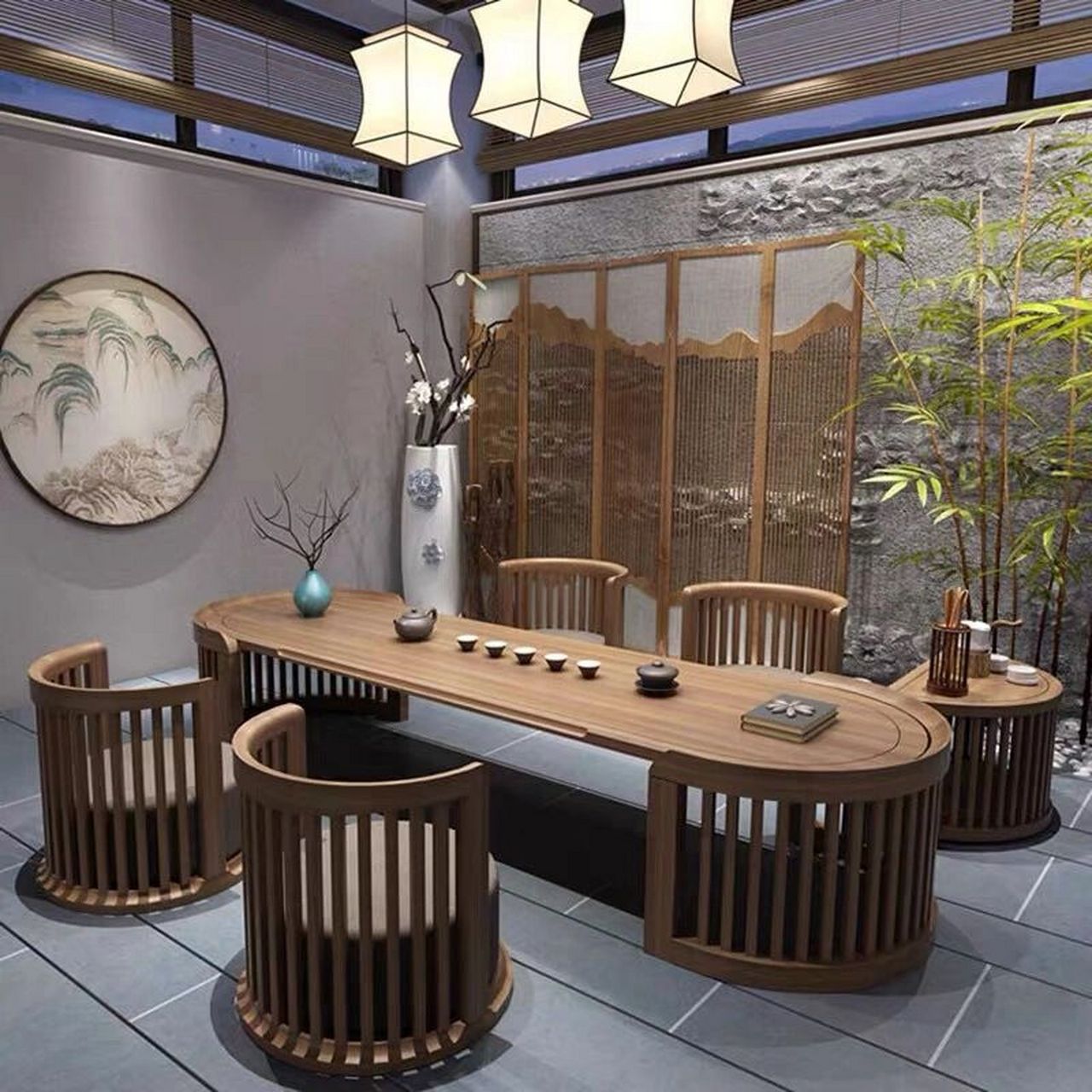 9款新中式茶桌茶台,有你喜欢的吗? 一壶清茶品人生,半卷闲书观古今.